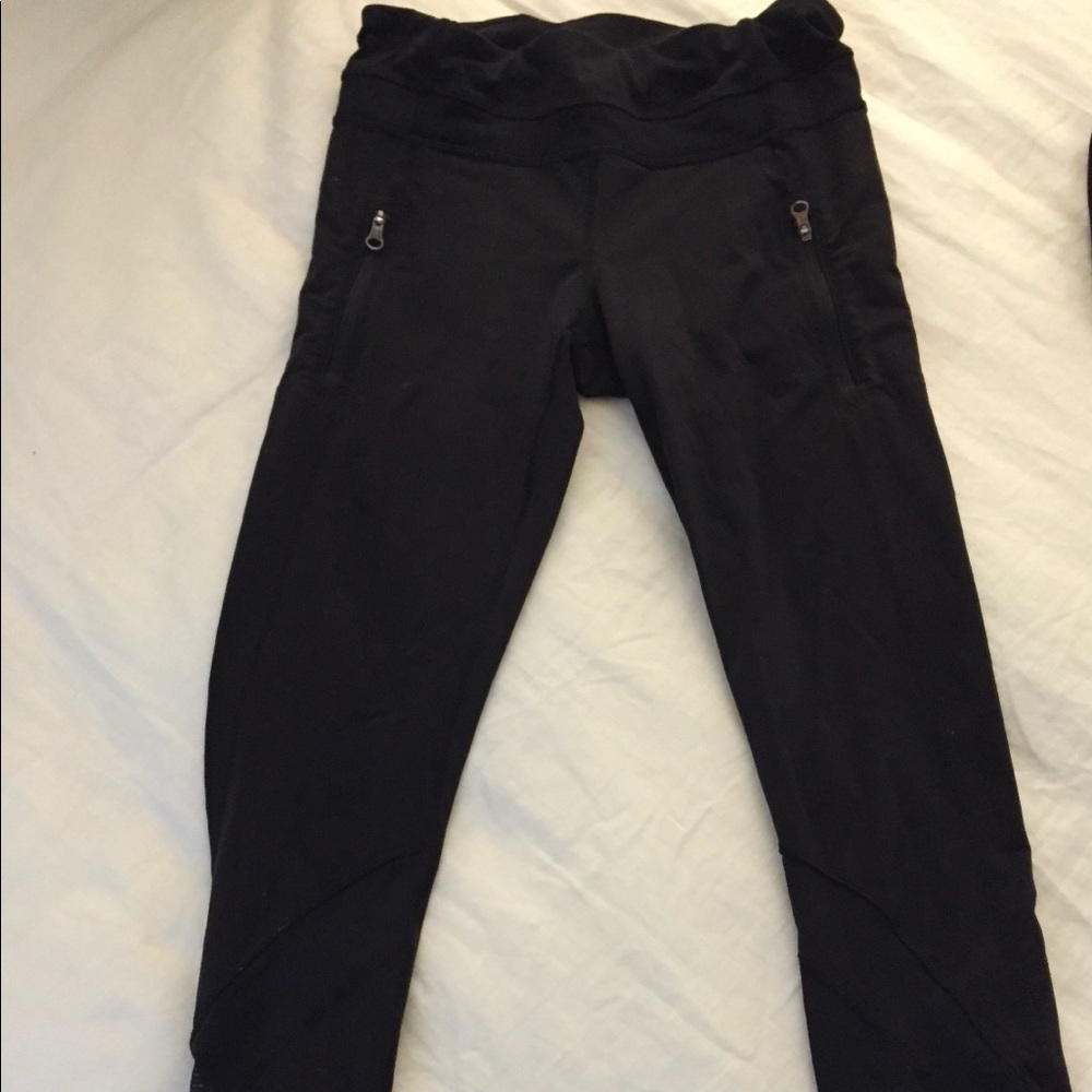 LuluLemon running leggings with mesh on back